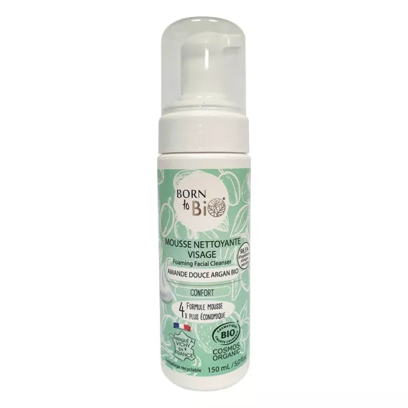 Mousse nettoyante visage Peaux normales à sèches Amande douce Argan.